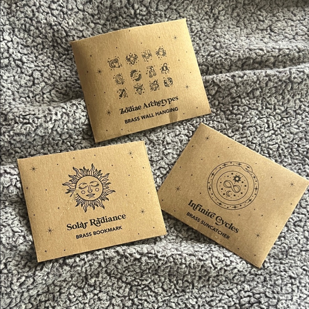Goddess Provisions Set~Brass Bookmark, Brass Wall Hanging & Brass Suncatcher NWT